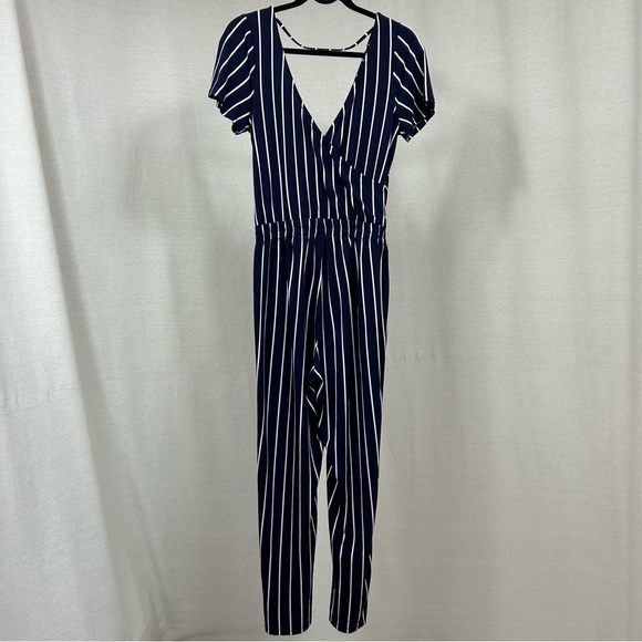 Express Striped Black and White Jumpsuit - Picture 7 of 9